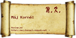 Máj Kornél névjegykártya
