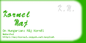 kornel maj business card