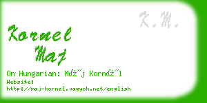 kornel maj business card